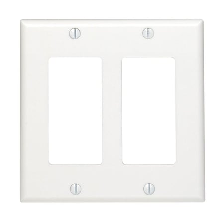 Leviton Leviton Decora White 2 gang Thermoset Plastic Decorator Wall Plate 1 pk 80409-2AW